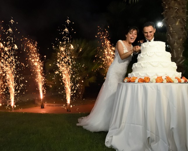 miglior fotografo matrimonio roma taglio torta sposi fuochi artificio